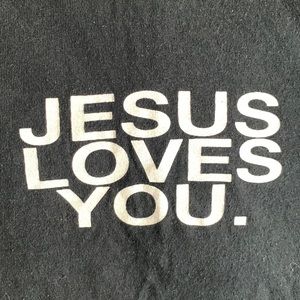 Black Cropped Jesus Loves You Tee